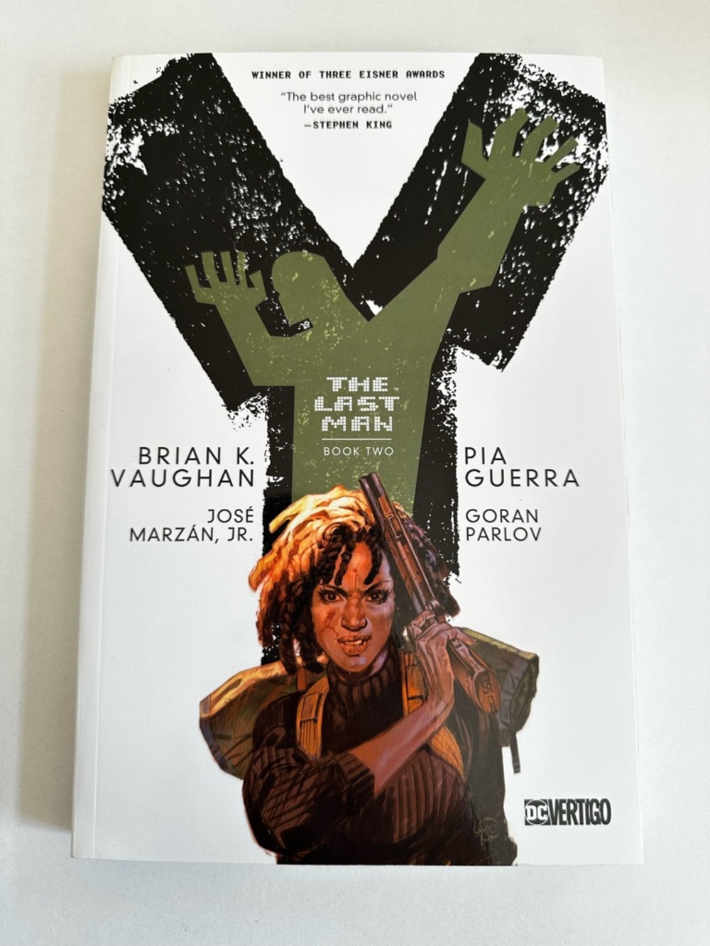 The Last Man Book Two Graphic Novel - White & Olive Cover